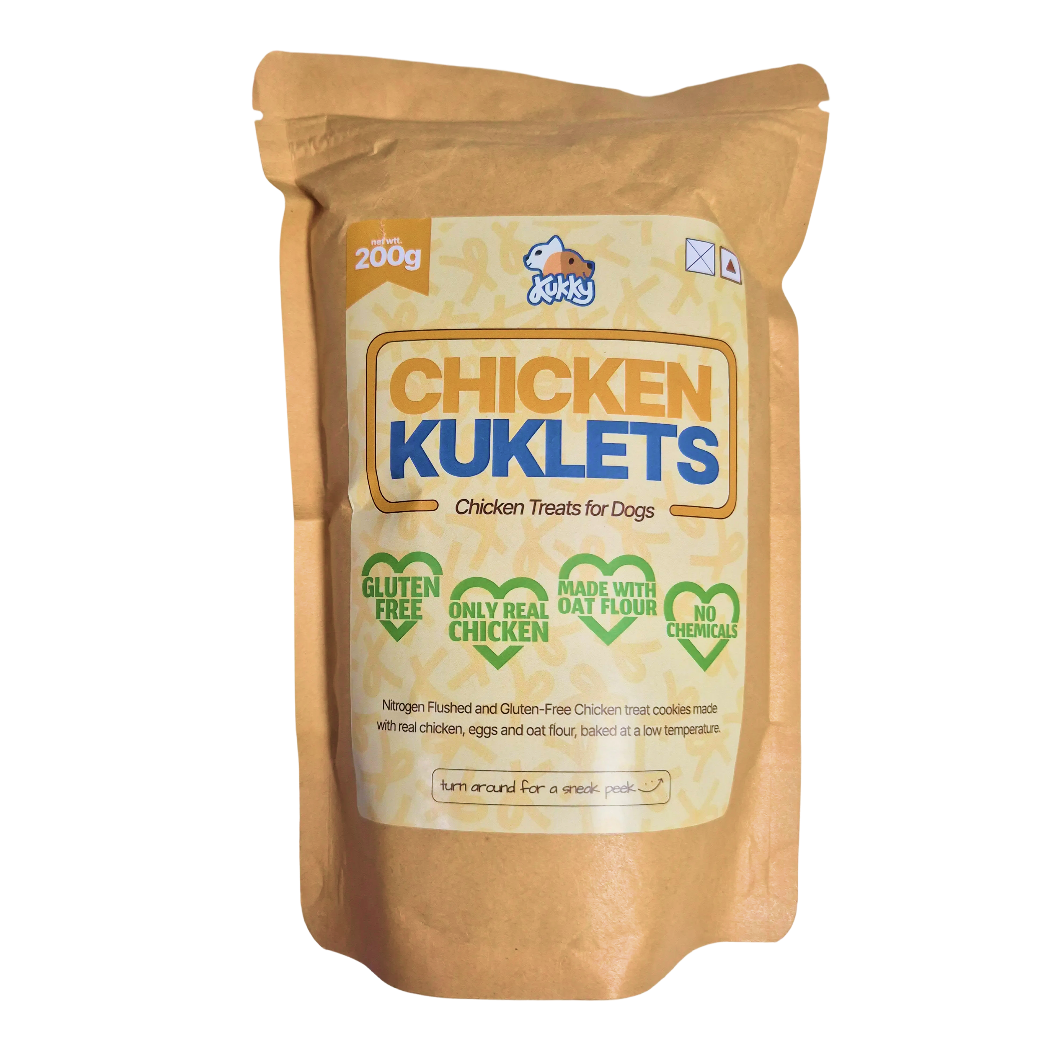 Kukky Chicken Kuklets treats pouch for dogs