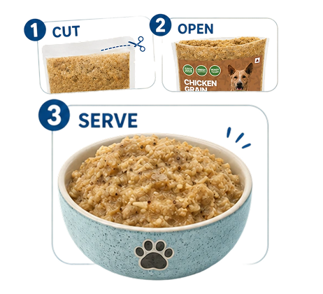 Kukky Chicken Grain Free no prep cut open and serve meal pouch