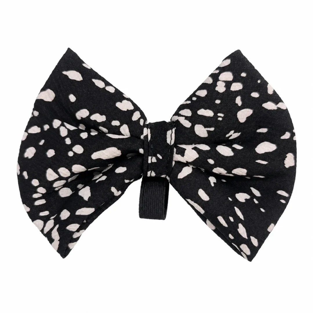 Midnight Pebble Handmade Dog Bow