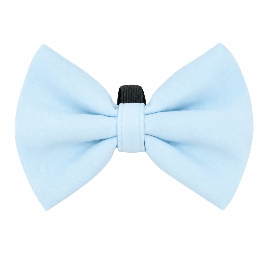 Powder Blue Classic Handmade Cotton Dog Bow