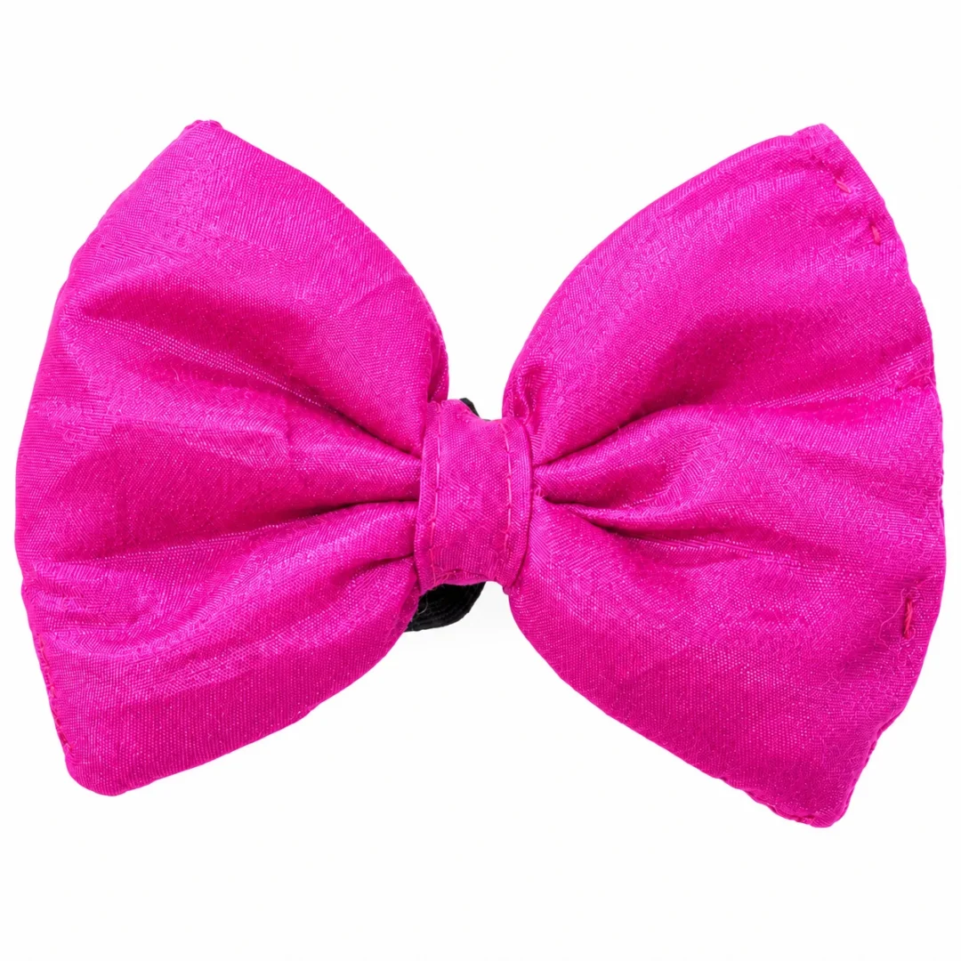 Fuchsia Silk Handmade Dog Bow