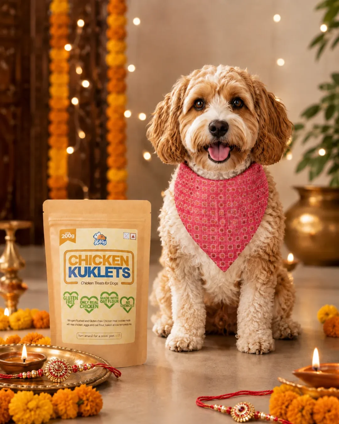 Festive Treat and Pink Bandana Gift Combo