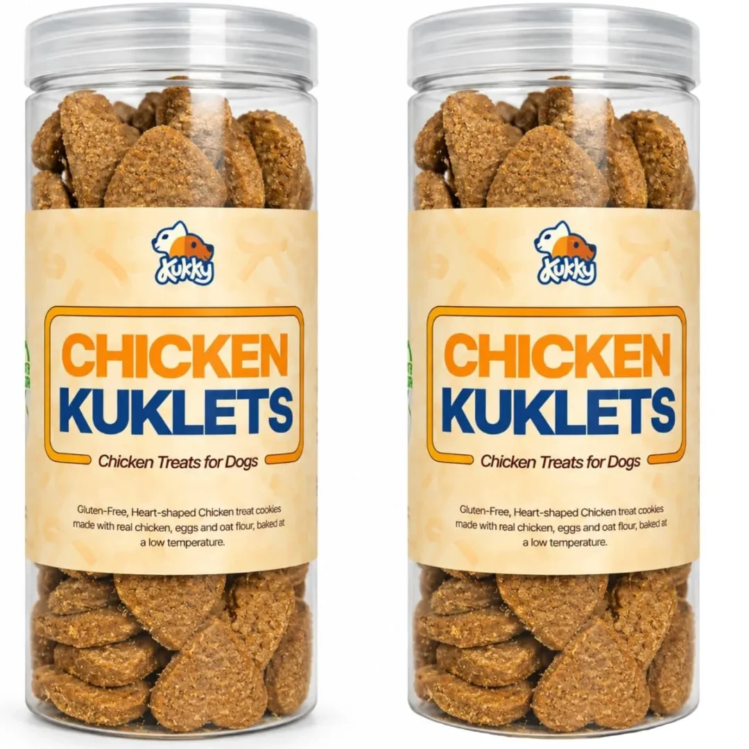 Kukky Chicken Kuklets Baked Dog Biscuits, Gluten-Free, Puppy & Adult, (500g, Pack of 2)